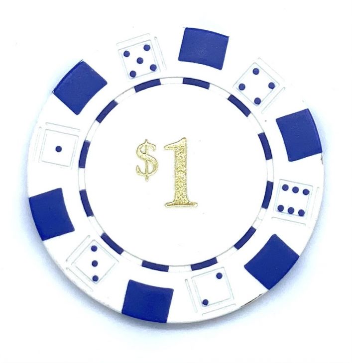 Value Poker Chips: Dice, 11.5 Gram, $1 White main image